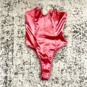 Beautiful pink bustier bodysuit